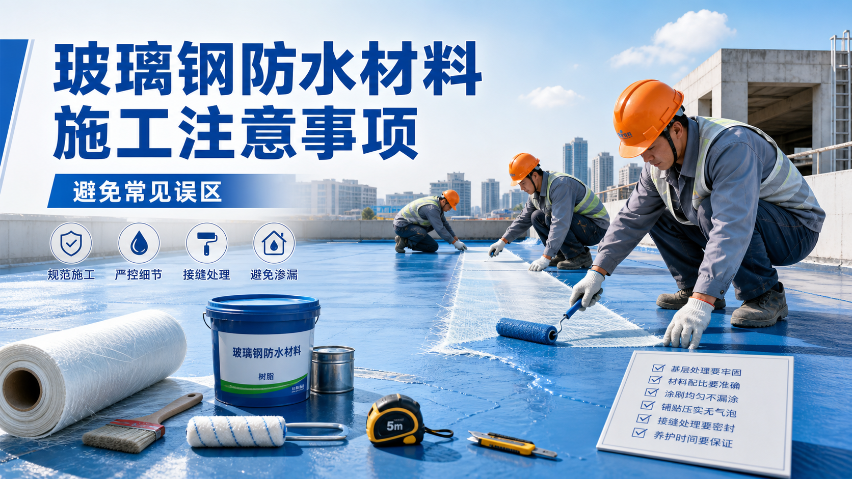 玻璃钢防水材料施工注意事项,避免常见误区 泰安 版